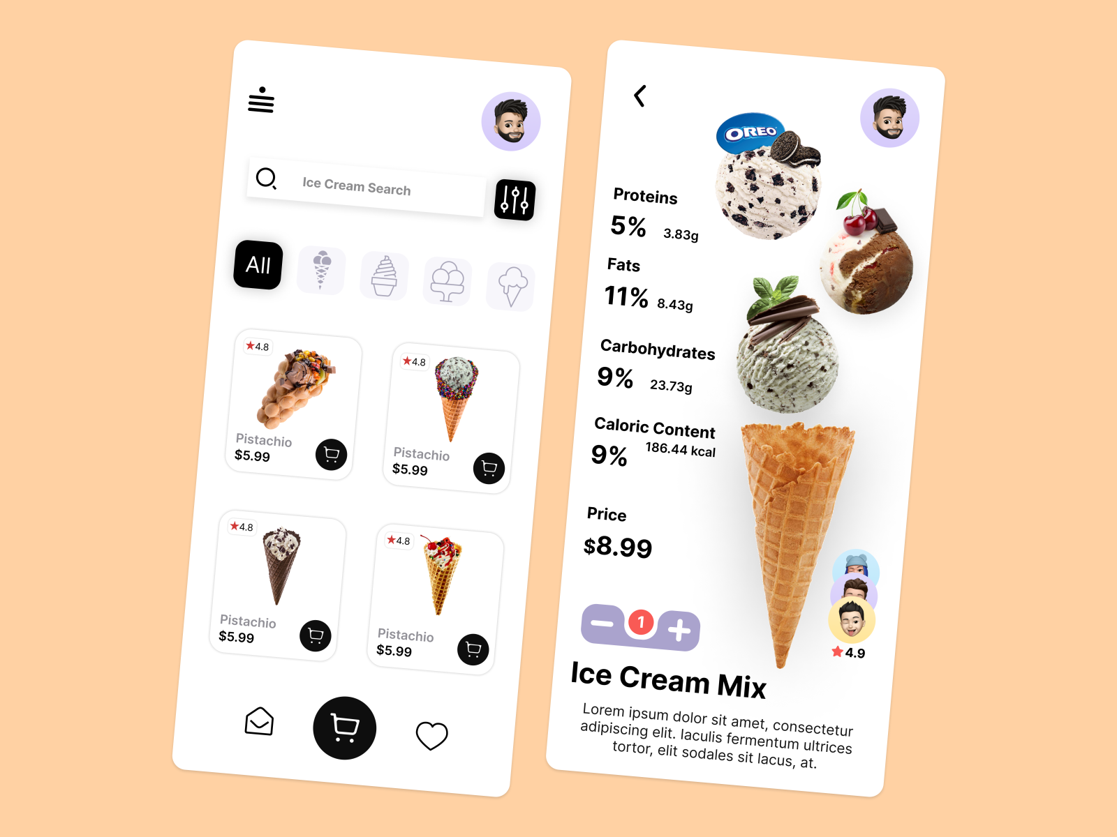 Ice Cream App Ui Design By Mohsin On Dribbble