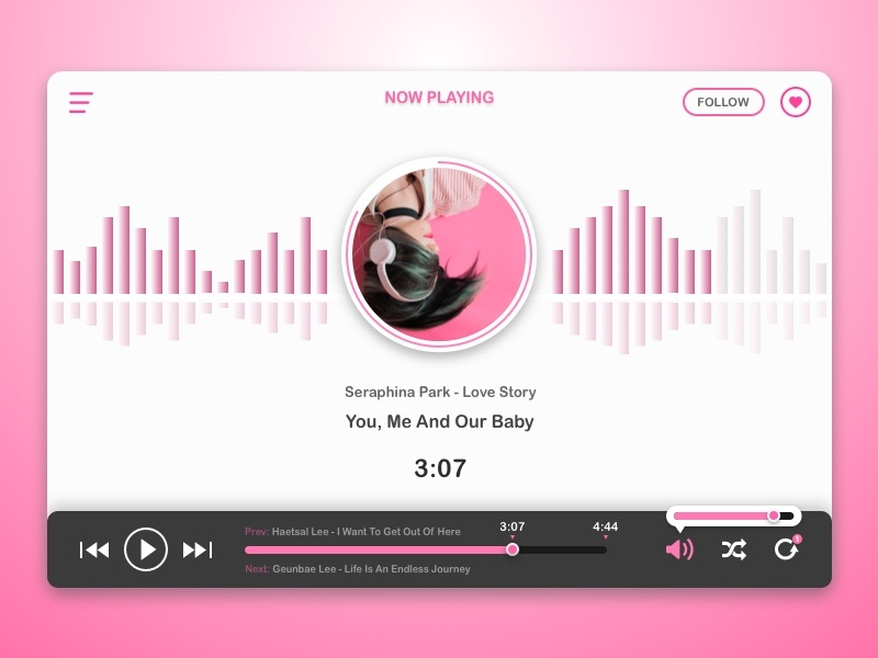 Daily Ui Challenge Music Player By Geunbae Gb Lee On Dribbble