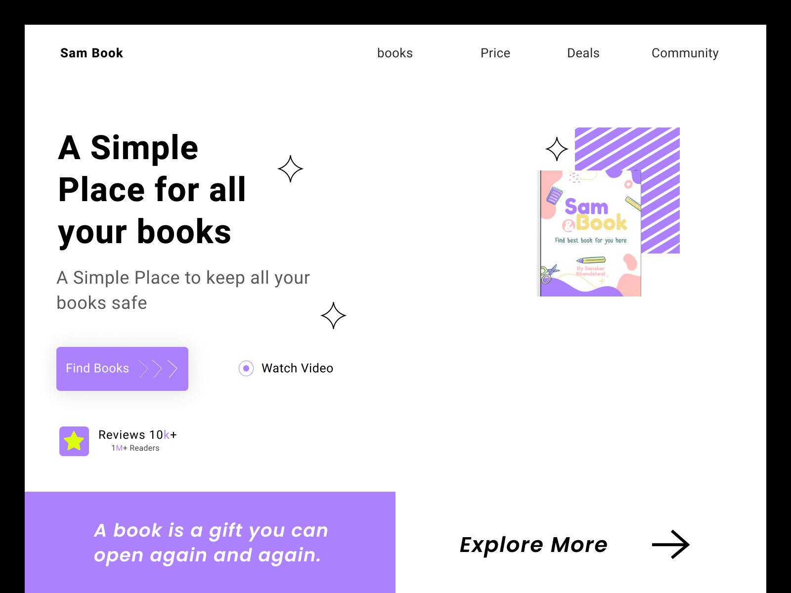 Book Landing Page By Sanskar Khandelwal On Dribbble