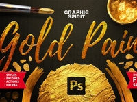 Dribbble Gold Paint Photoshop Effect By Graphic Spirit