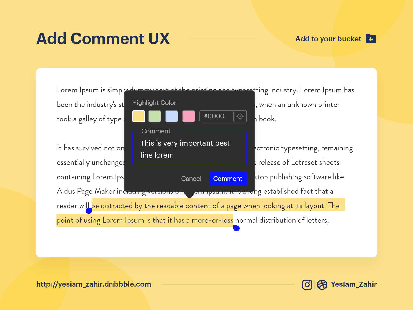 Add Comment UX By Zahir Patel On Dribbble