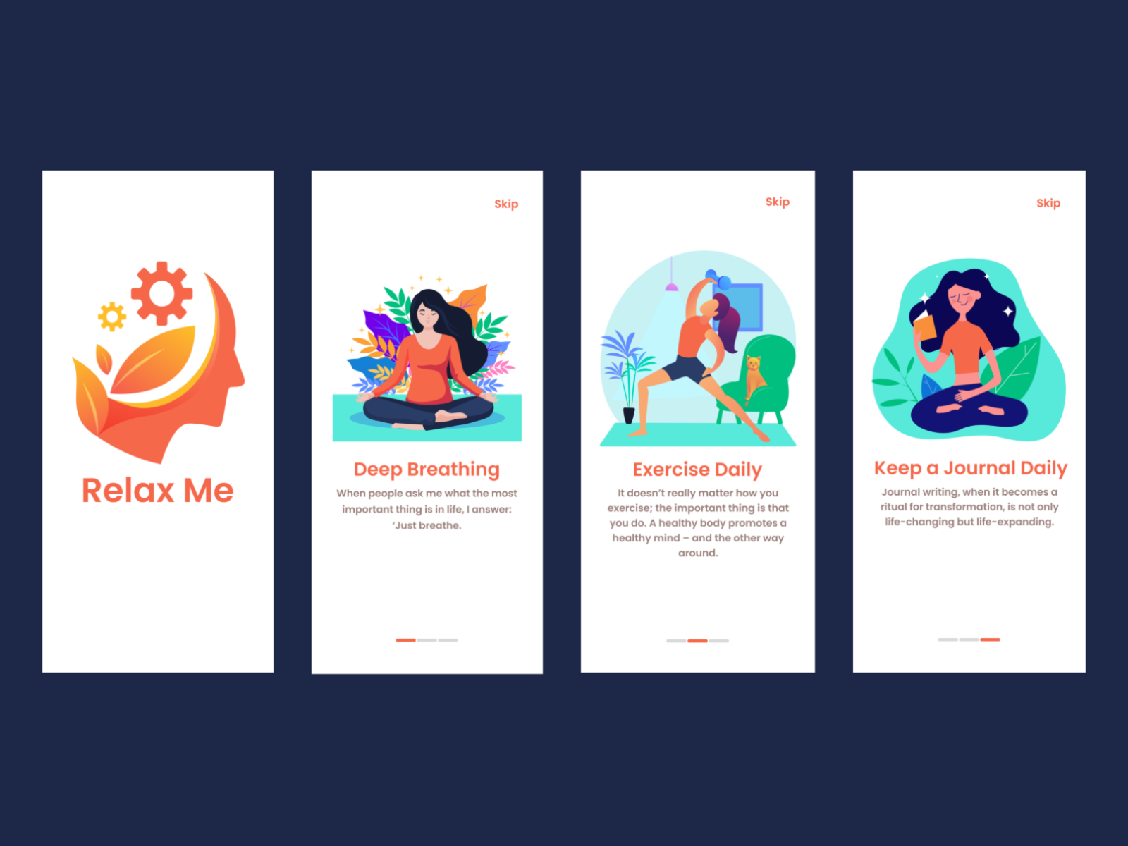 Mental Health App Design Onboarding Screens By Bharti On Dribbble