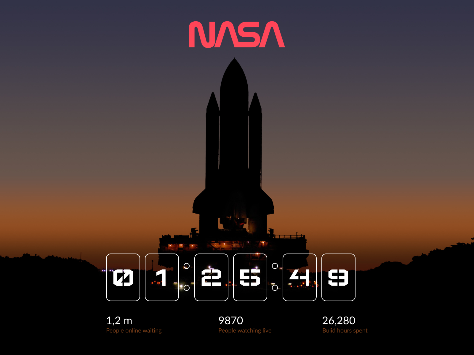 Daily UI 014 Nasa Countdown Timer By Daniel Sorin Sutu On Dribbble