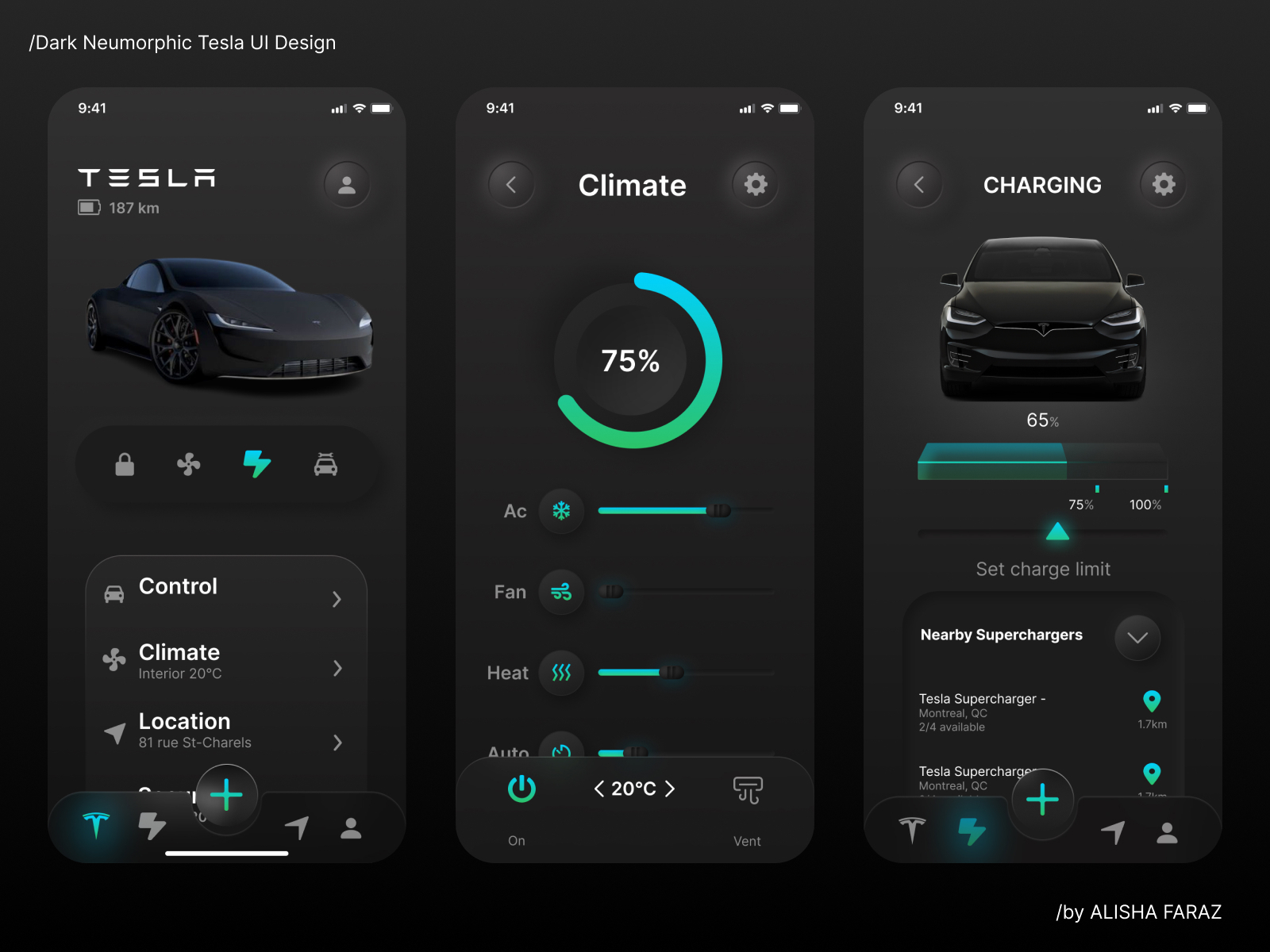 Dark Neumorphic App Ui Design Tesla By Alisha Faraz On Dribbble