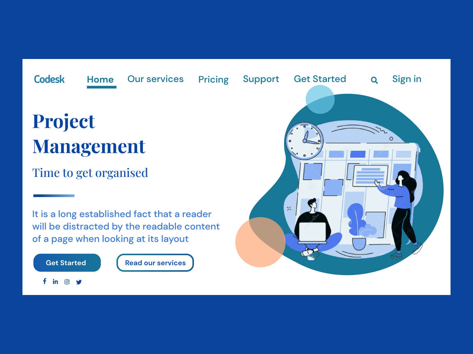 Project Management Landing Page By Rumi Aktar On Dribbble