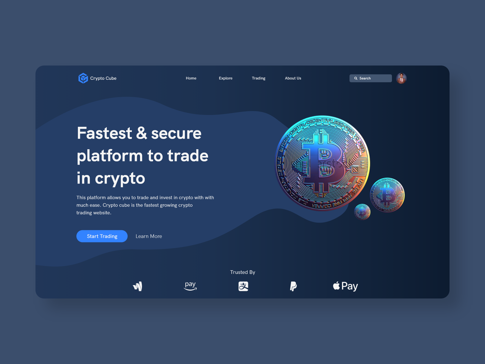 Crypto Currency Website Landing Page Ux Ui By Muhammad Afraz Khan On