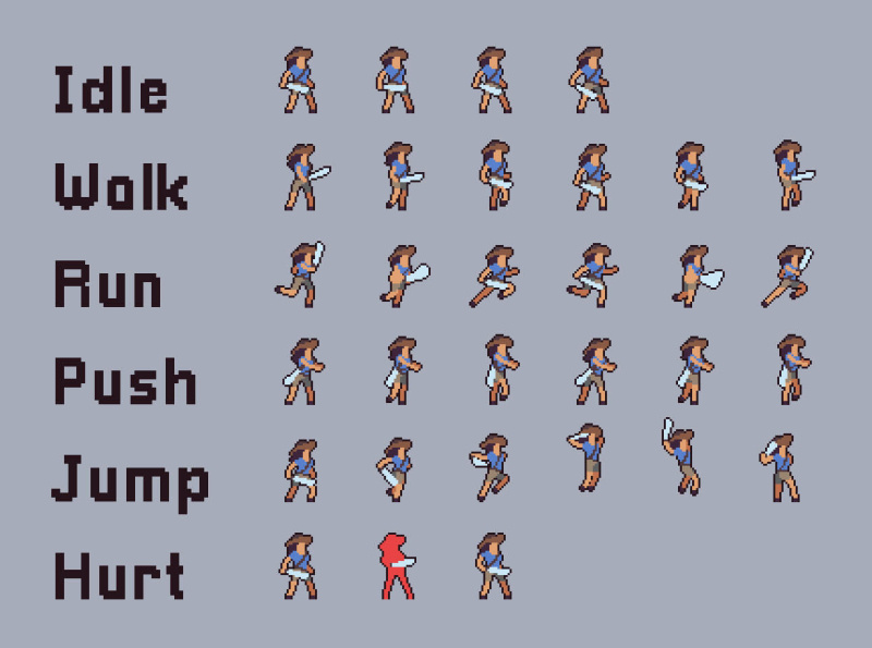 Dribbble Free Character Sprite Sheets Pixel Art By D Game Assets