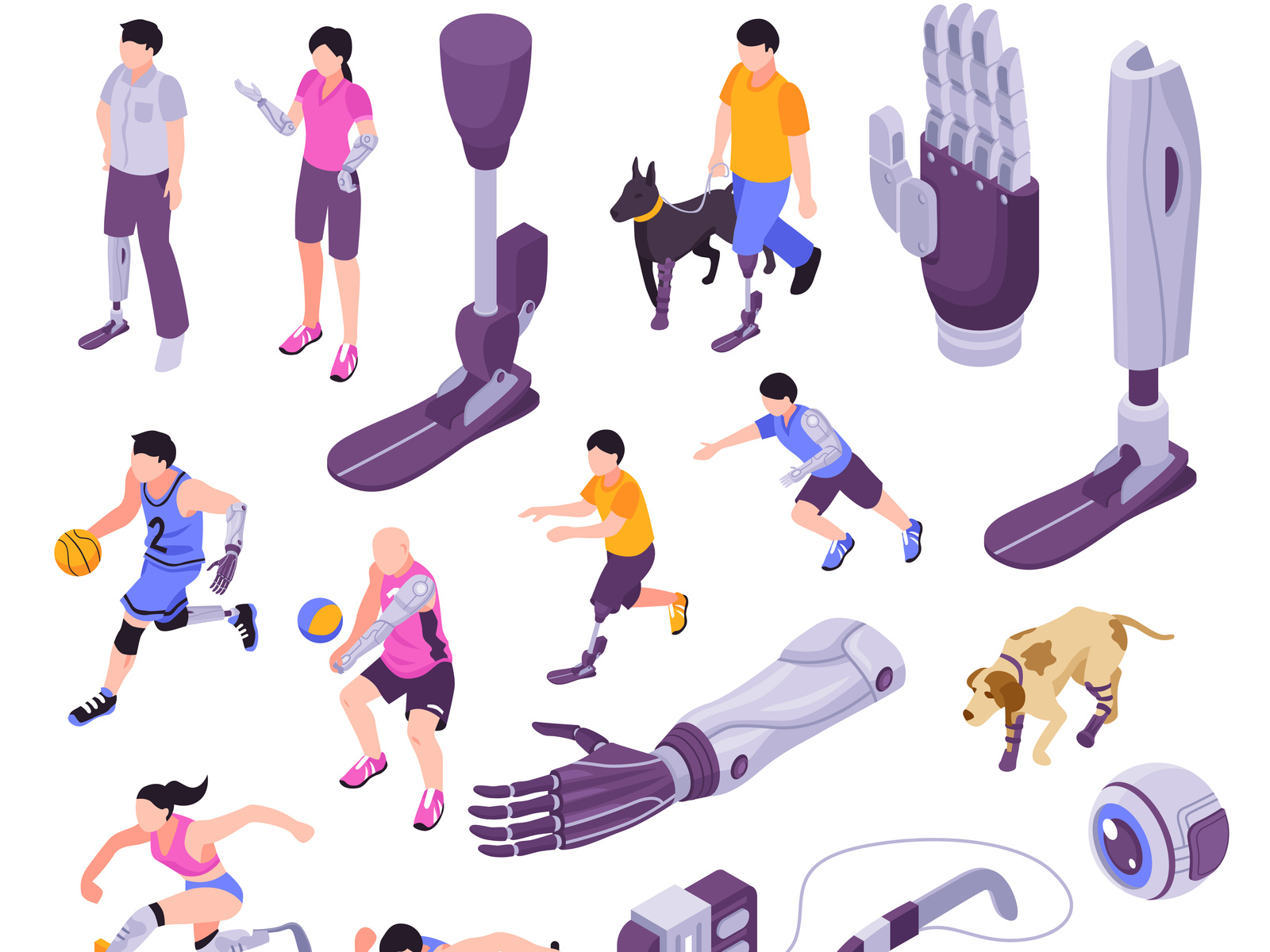 Bionic Prothesis Isometric Set By Macrovector On Dribbble