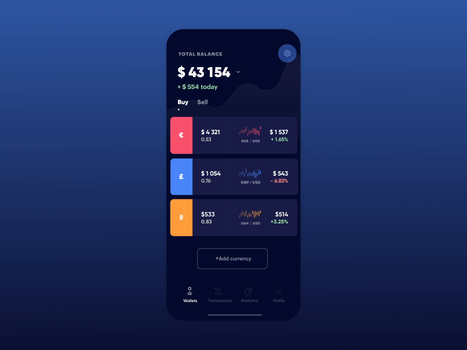 Finance App Dark Mode