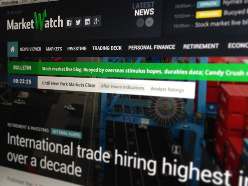 MarketWatch Featured Article Desktop By Jason Reed On Dribbble