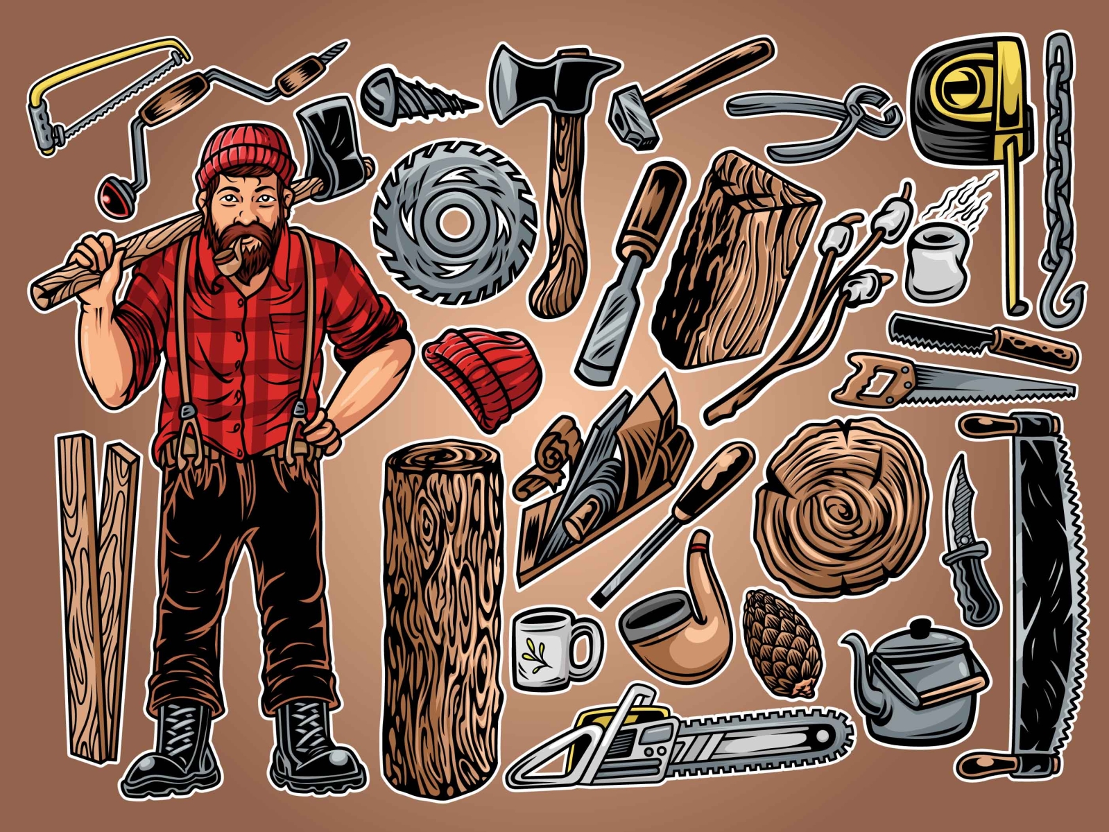 Lumberjack Carpenter By He Artlustration On Dribbble