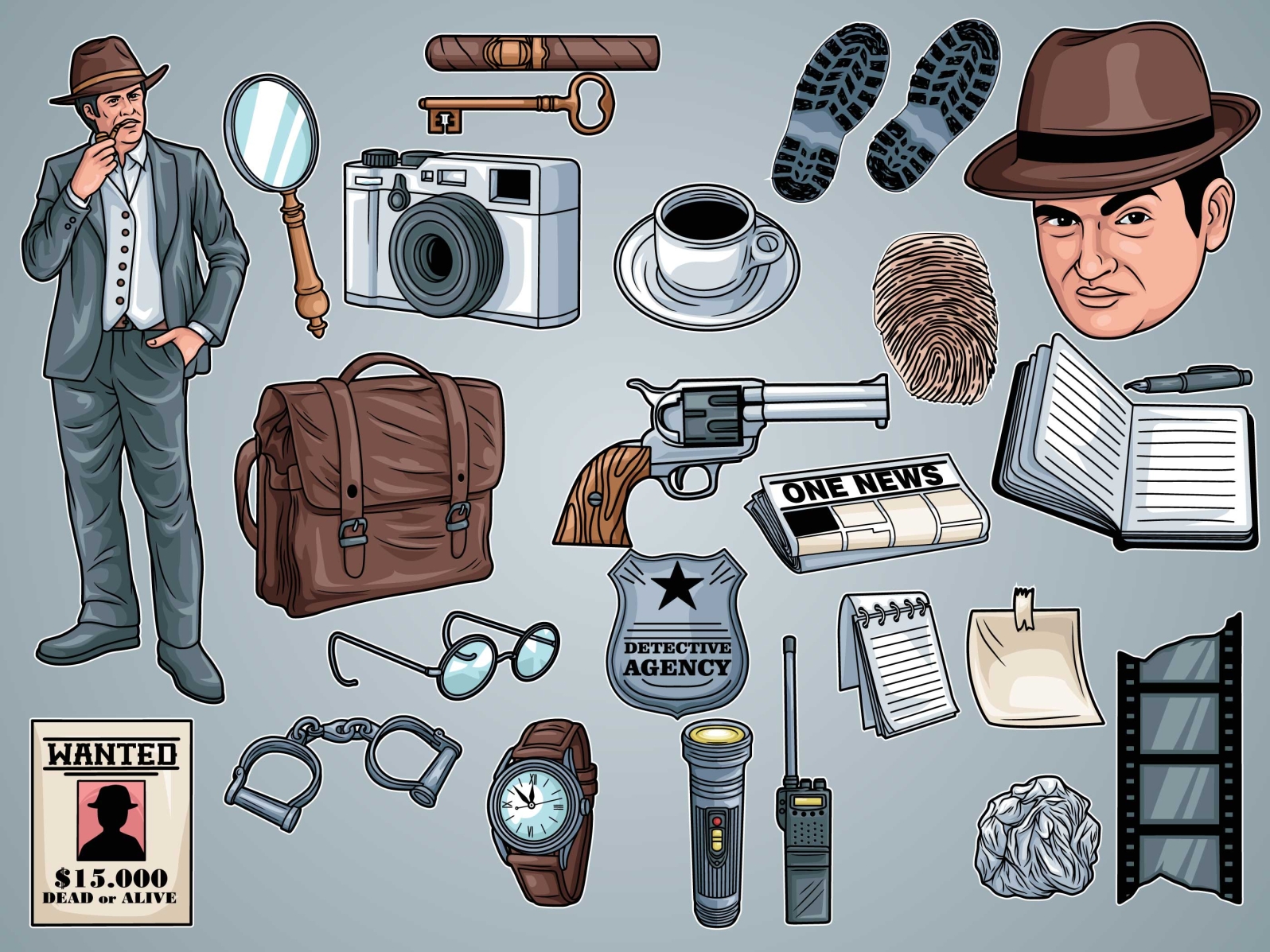 Detective Pack Illustration By He Artlustration On Dribbble