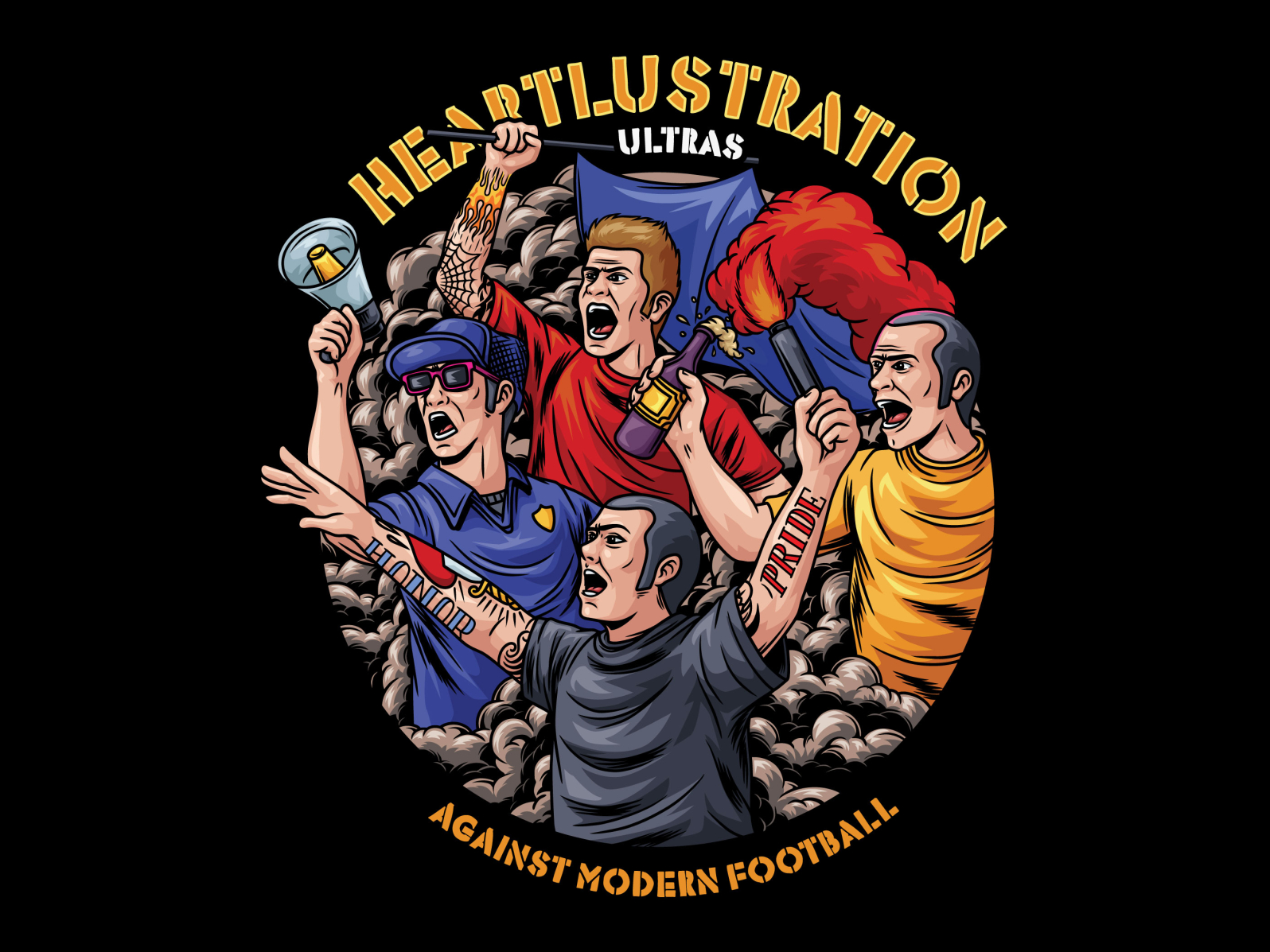 Football Fans Celebrating Goal Illustration By Heartlustration On Dribbble