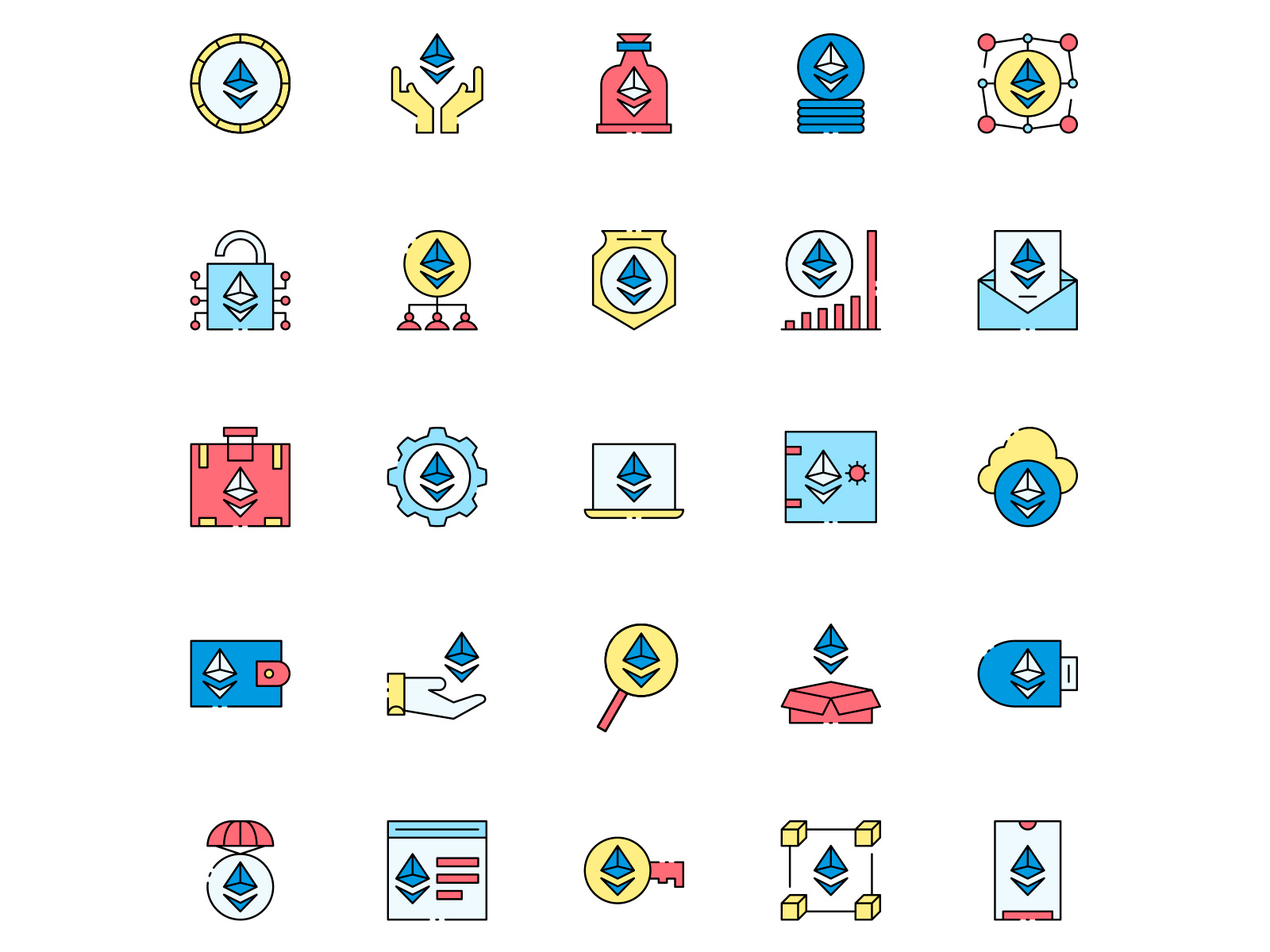 Colored Ethereum Icons By Unblast On Dribbble