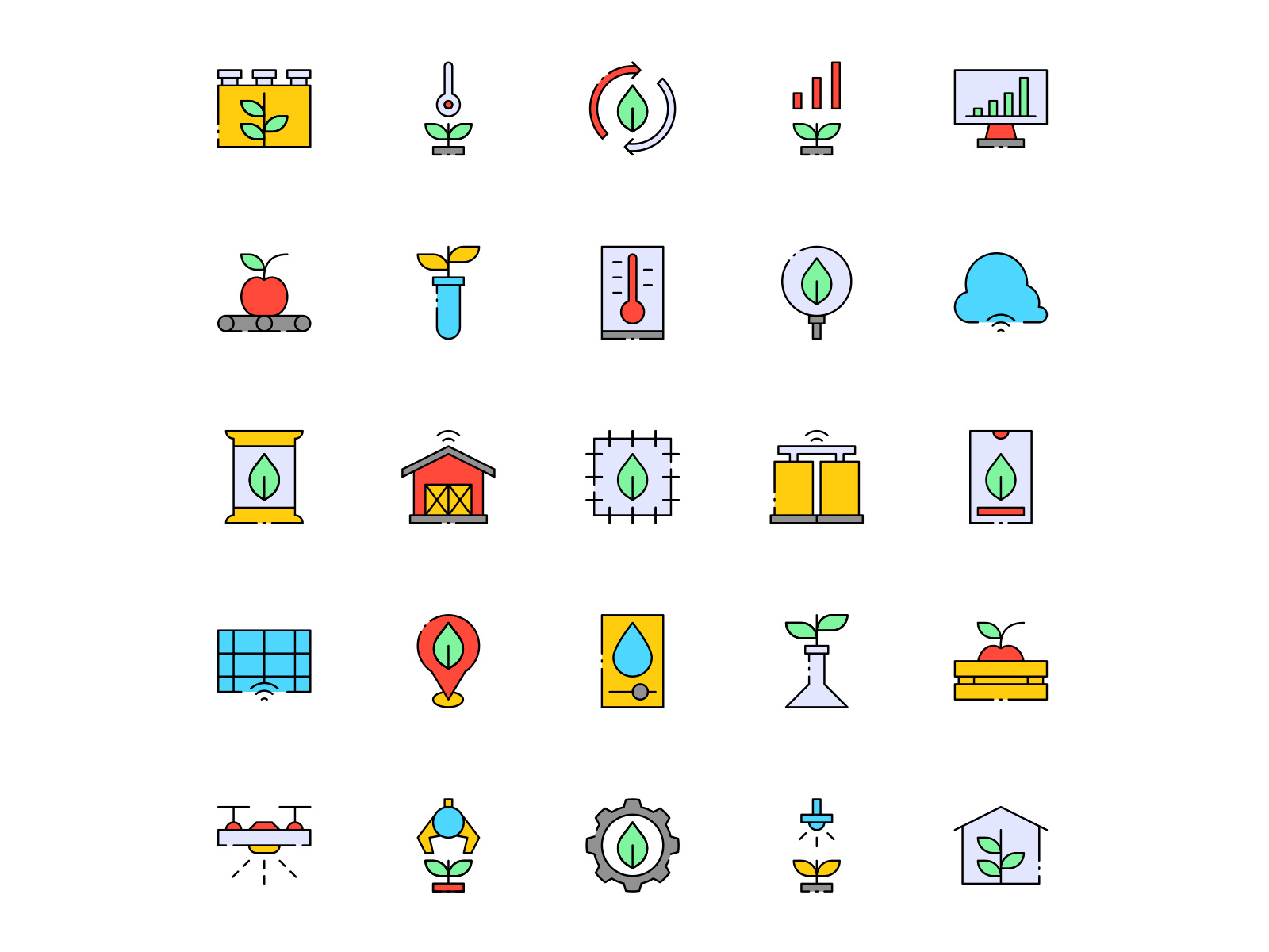 Colored Future Farm Icons By Unblast On Dribbble