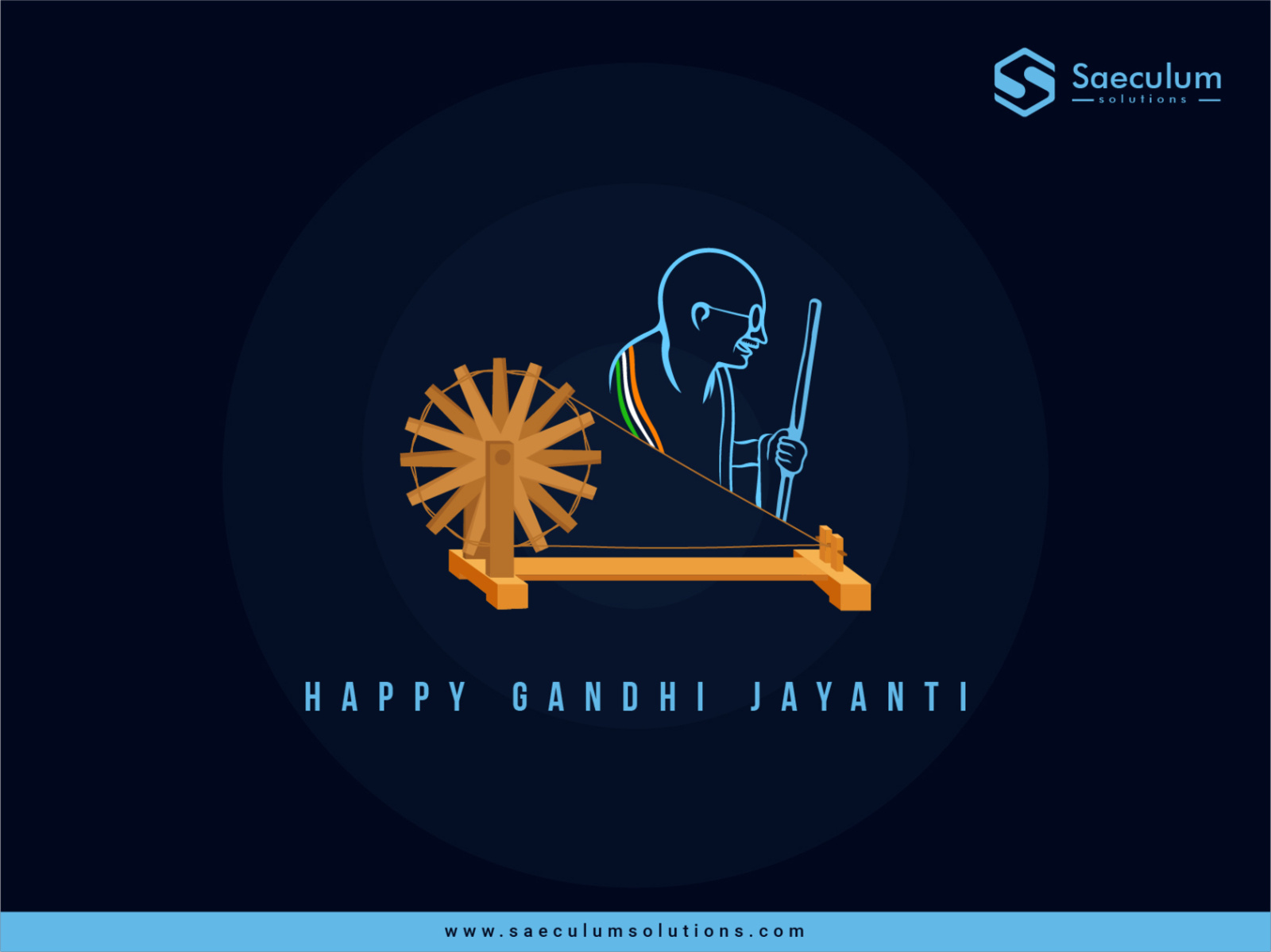 Happy Gandhi Jayanti By Saeculum Solutions Pvt Ltd On Dribbble