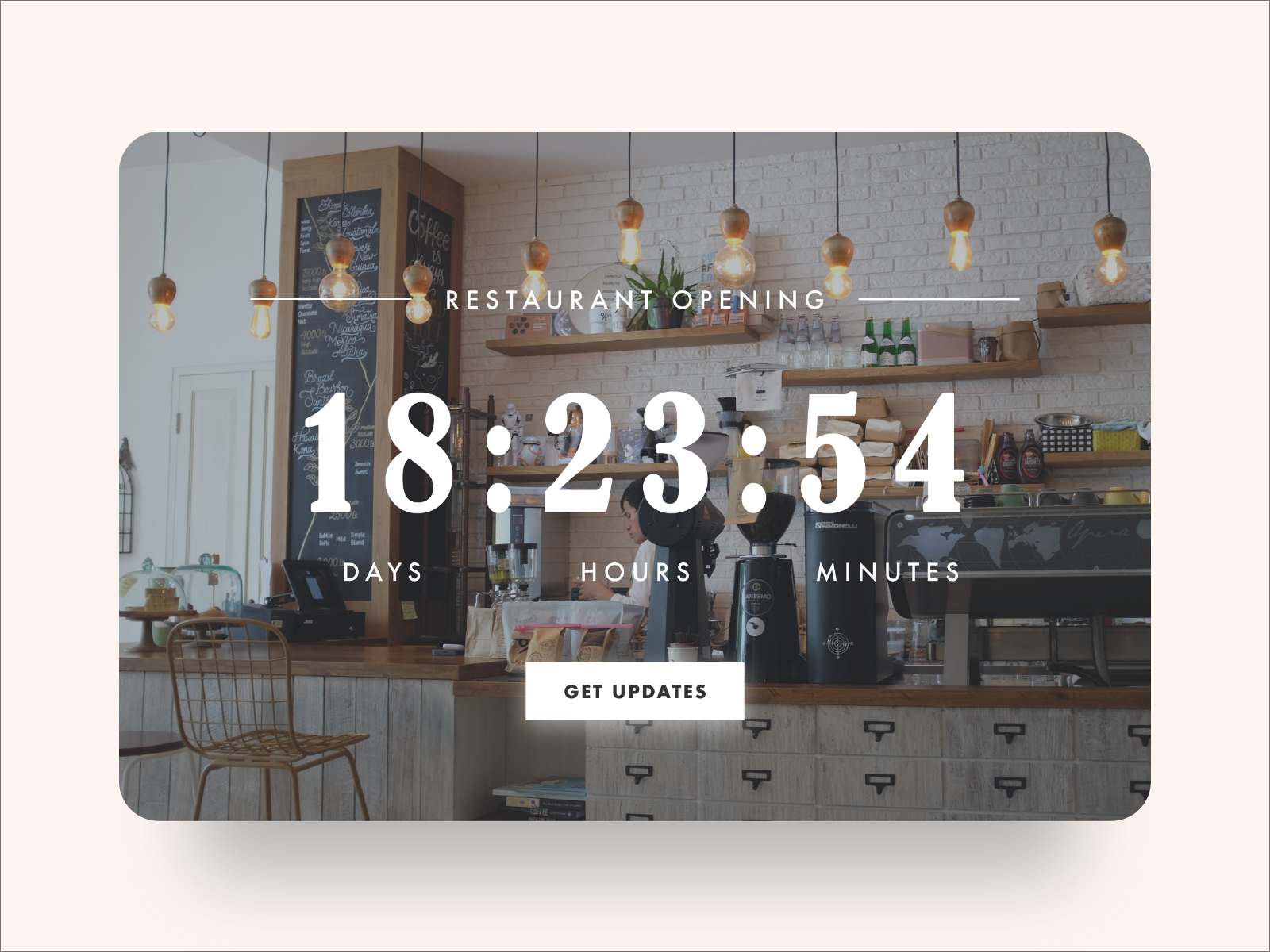 Daily Ui Countdown Timer Restaurant Opening By Kristine Chong On