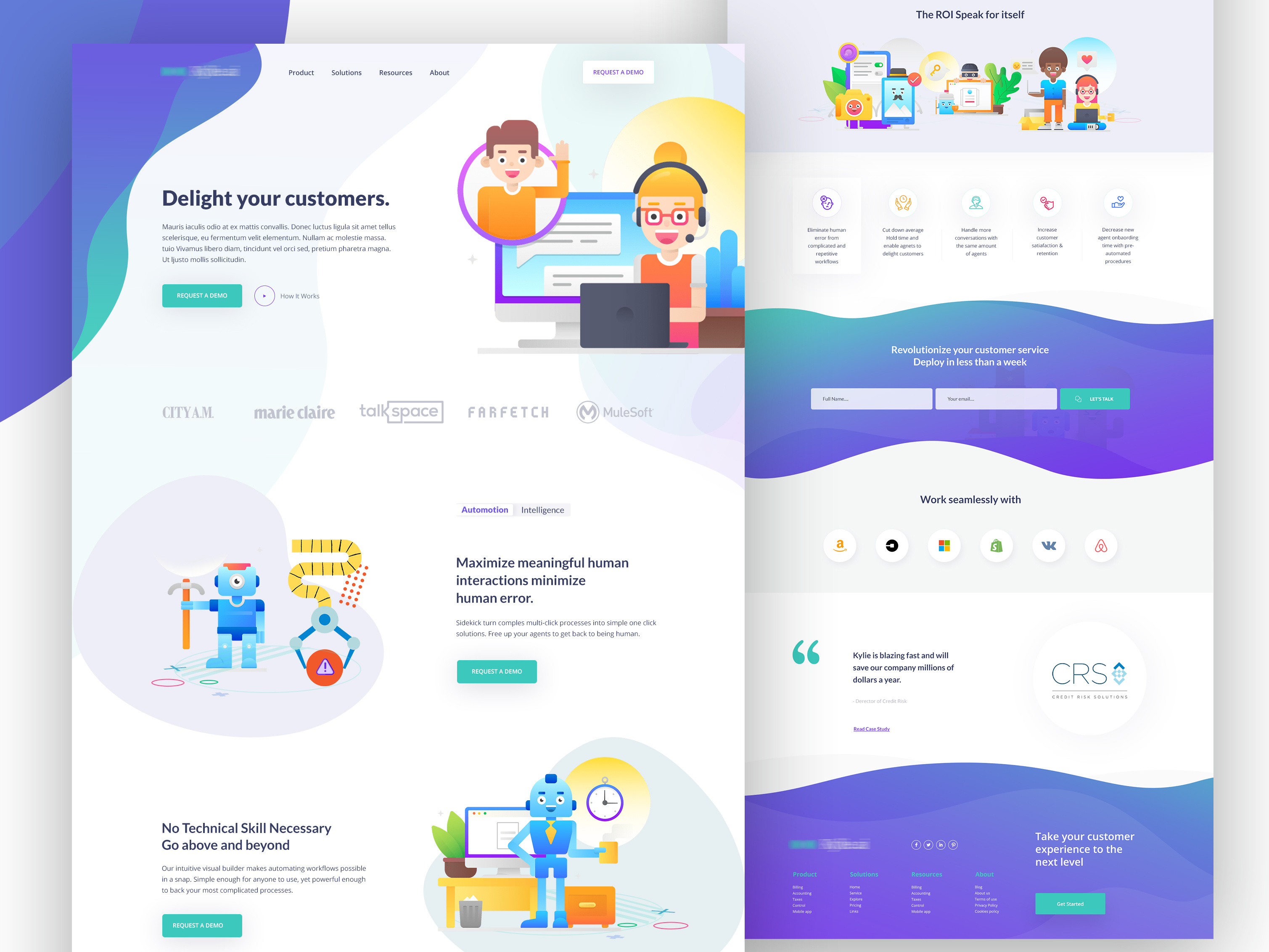 Bot Customer Service Landing Page
