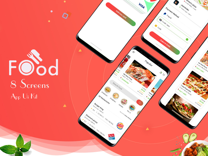 Latest Food Mobile App UI Design concept PSD