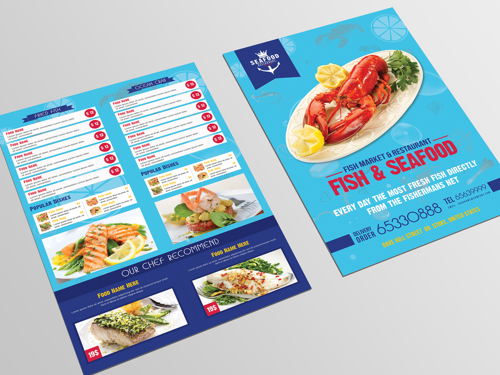 Seafood Restaurant Menu Flyer By Mouad Kabichi On Dribbble