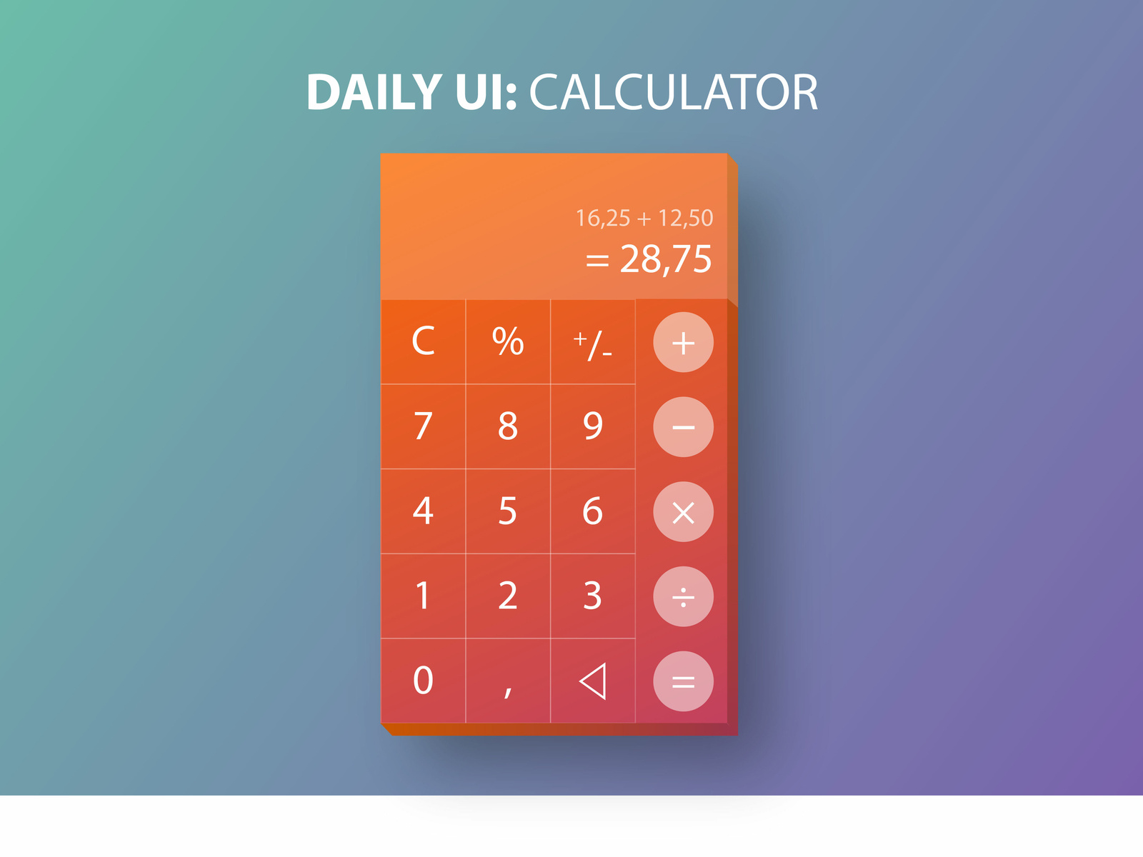 Daily UI Challenge 004 Calculator By Zeynep On Dribbble