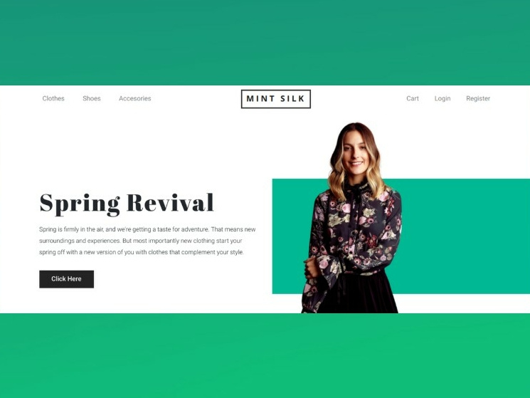 Mint Silk Ecommerce Landing page ( UX / UI case study )