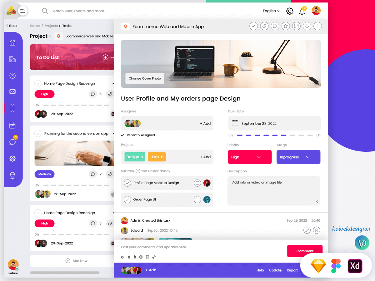 Admin Project Add New Tasks Page Web UI Template By Vivek K On Dribbble