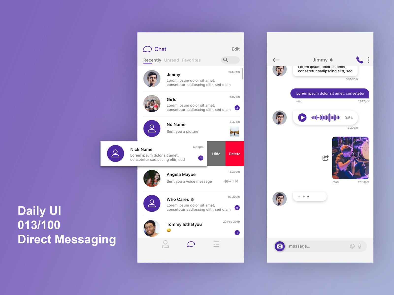 Daily Ui Direct Messaging By Ian On Dribbble