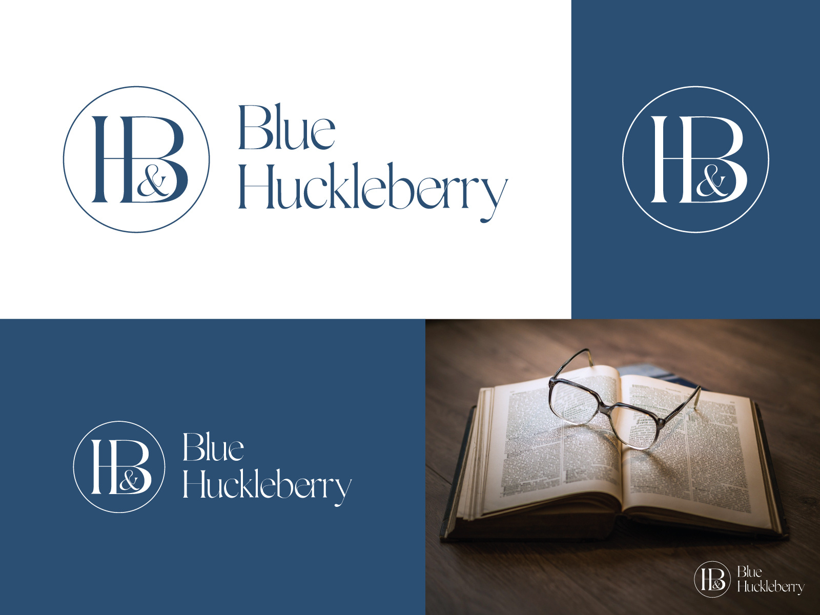 Glasess Logo Blue Huckleberry By Lanof Design On Dribbble