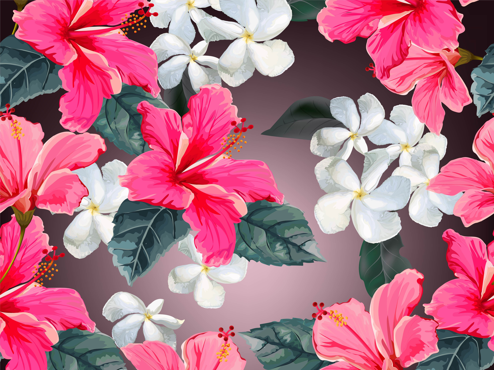 Hibiscus Seamless Pattern By Weera Seeknguluam On Dribbble