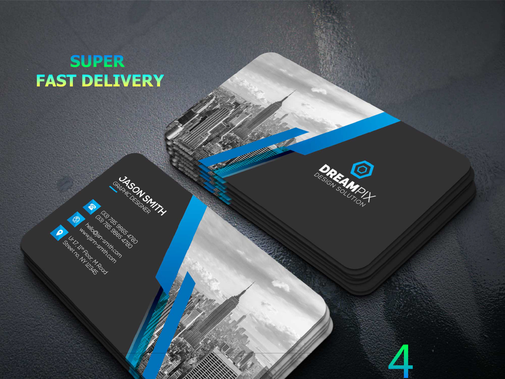 Create 4 Different Business Card Design Within 4 Hours