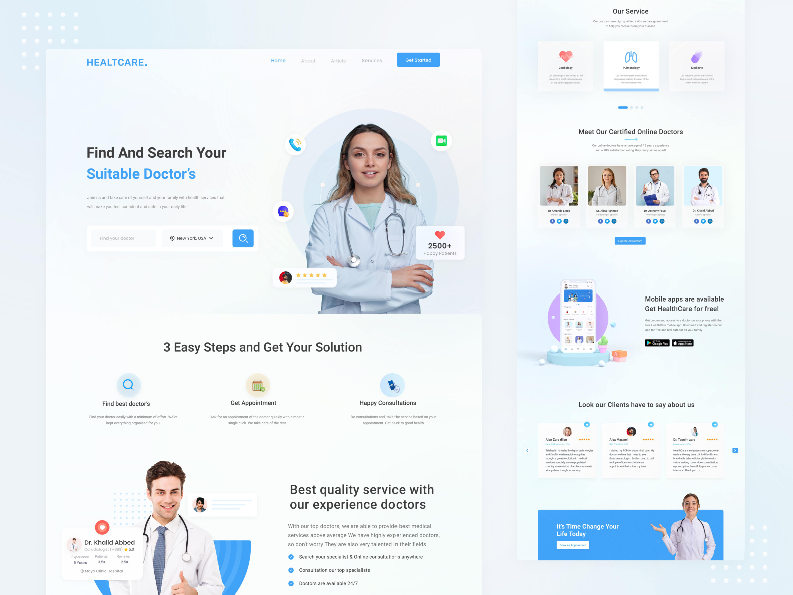 Healthcare Doctor Appointment Website Ui Design By Md Sohag Rana