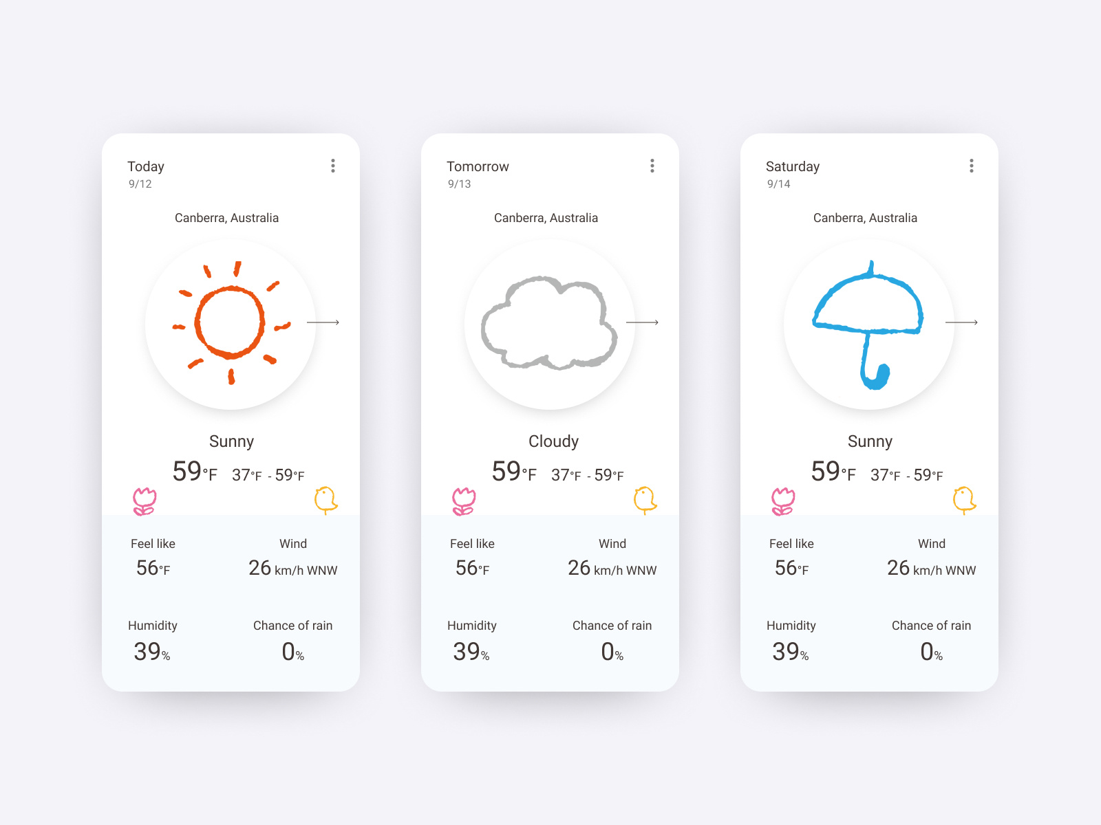 Daily UI 37 Weather By Yukiko Kiguchi On Dribbble