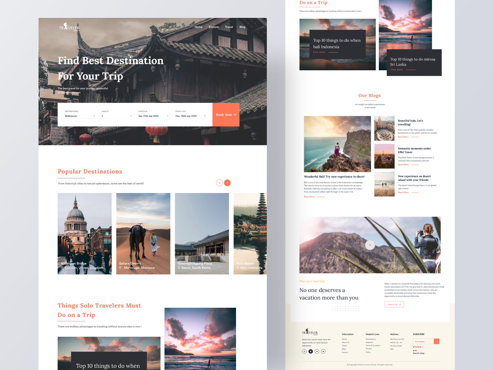 Travel Landing Page Exploration By Imran Ahmed On Dribbble