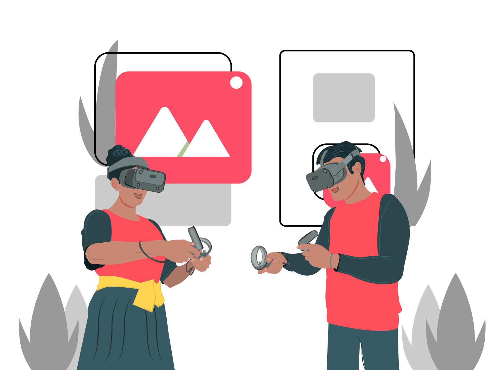 User Interface Virtual Reality Flat Illustration Concept By Rijaldi