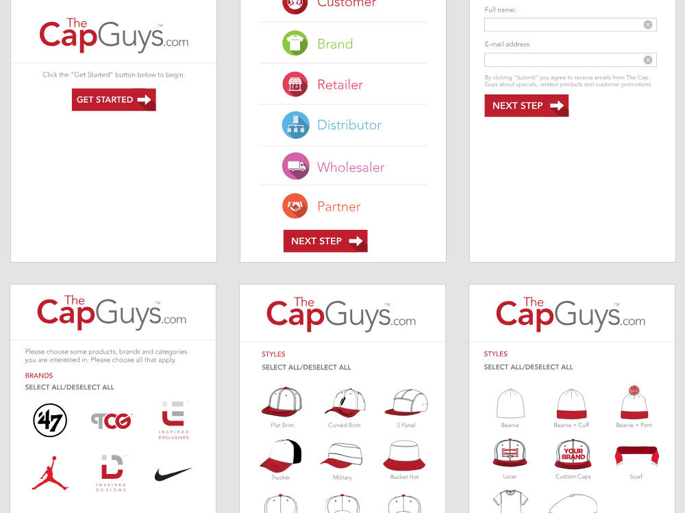 TheCapGuys.com - E-mail Newsletter Sign Up - Tablet App