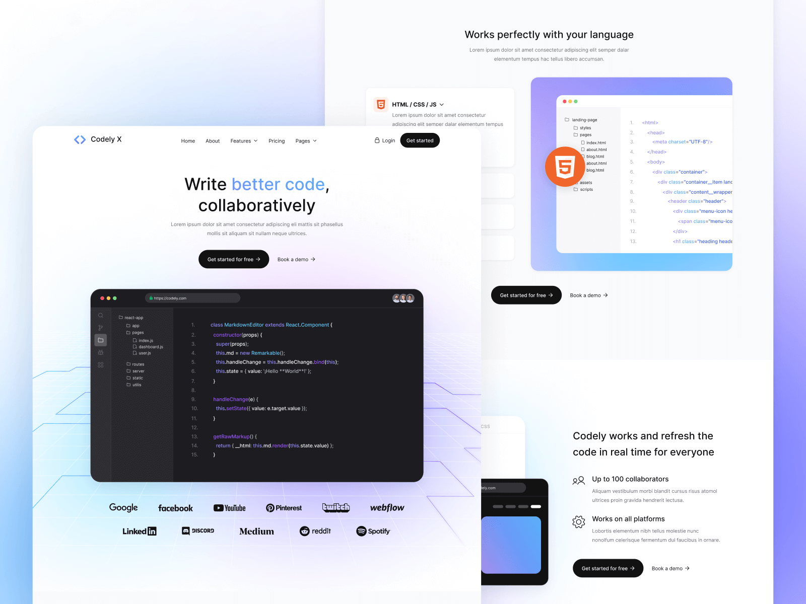 Home Codely X Code Startup Webflow Website Template By BRIX