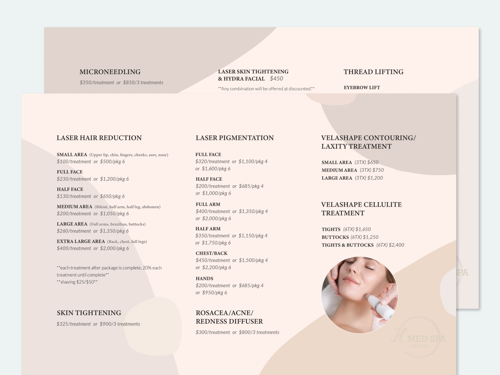 H Medical Spa Menu Design By Silin On Dribbble