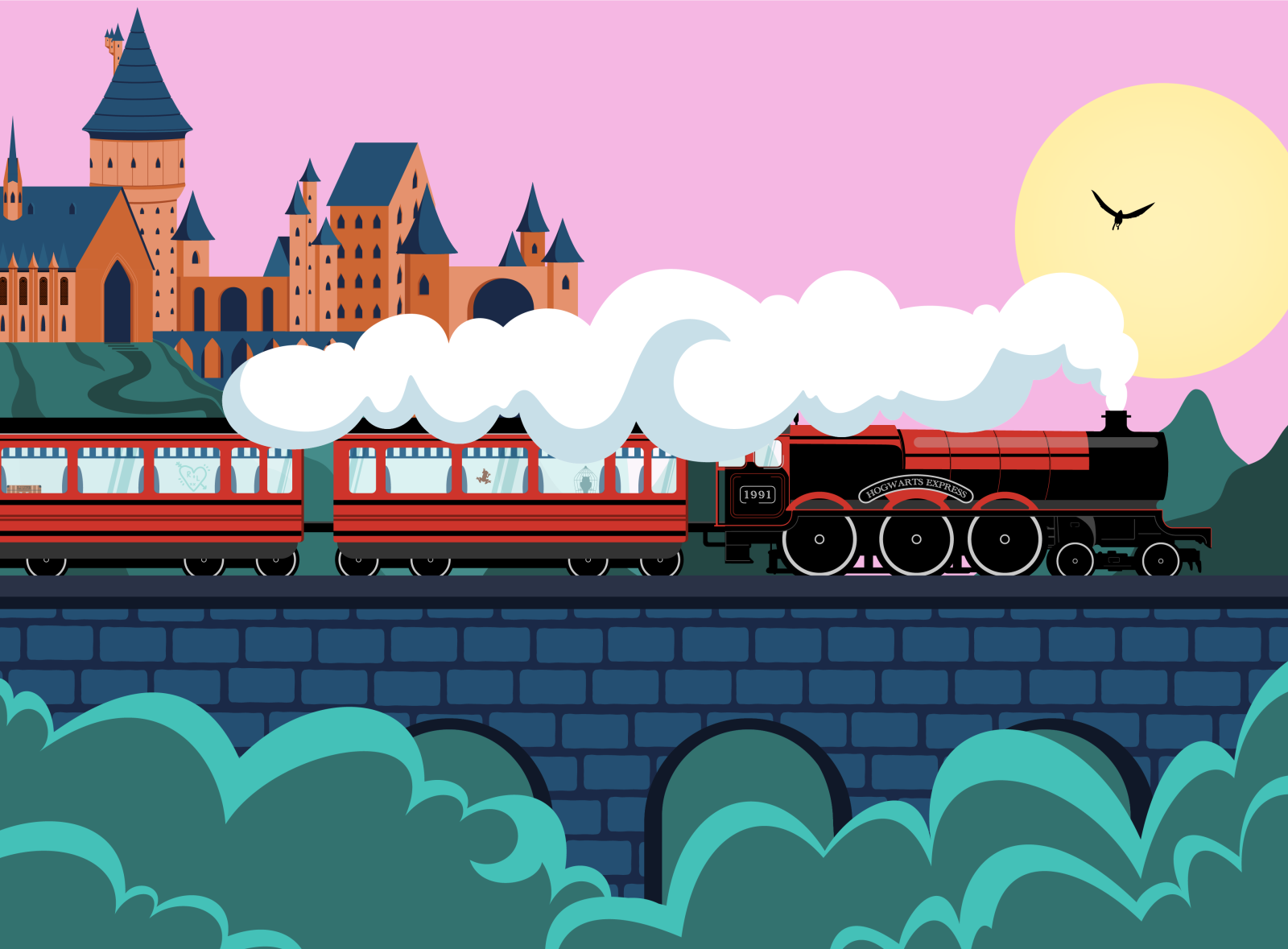 Hogwarts Express Illustration By Najia Khan On Dribbble