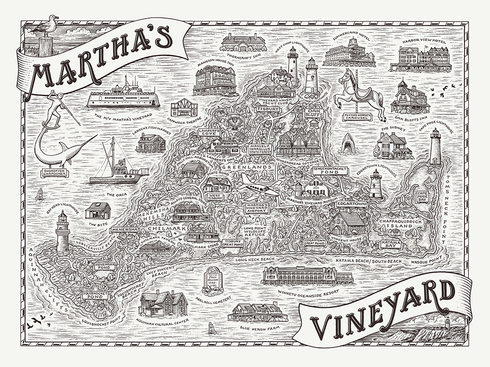 Marthas Vineyard Map By Mario Zucca On Dribbble