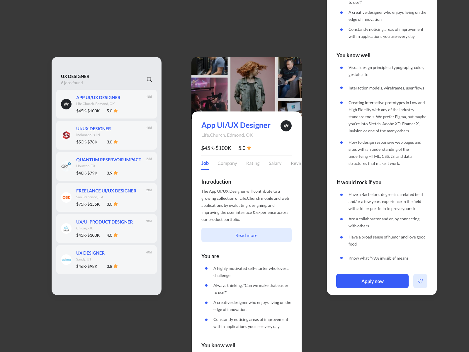 Daily UI Challenge 050 Job Listing By Chong En On Dribbble