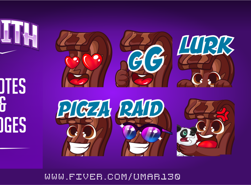 Bacon Twitch Emotes By Graphics For Streamer On Dribbble