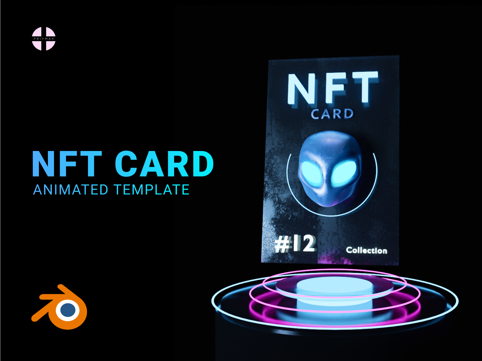 NFT Card Template For Blender Blend File Tutorial By Priymak On