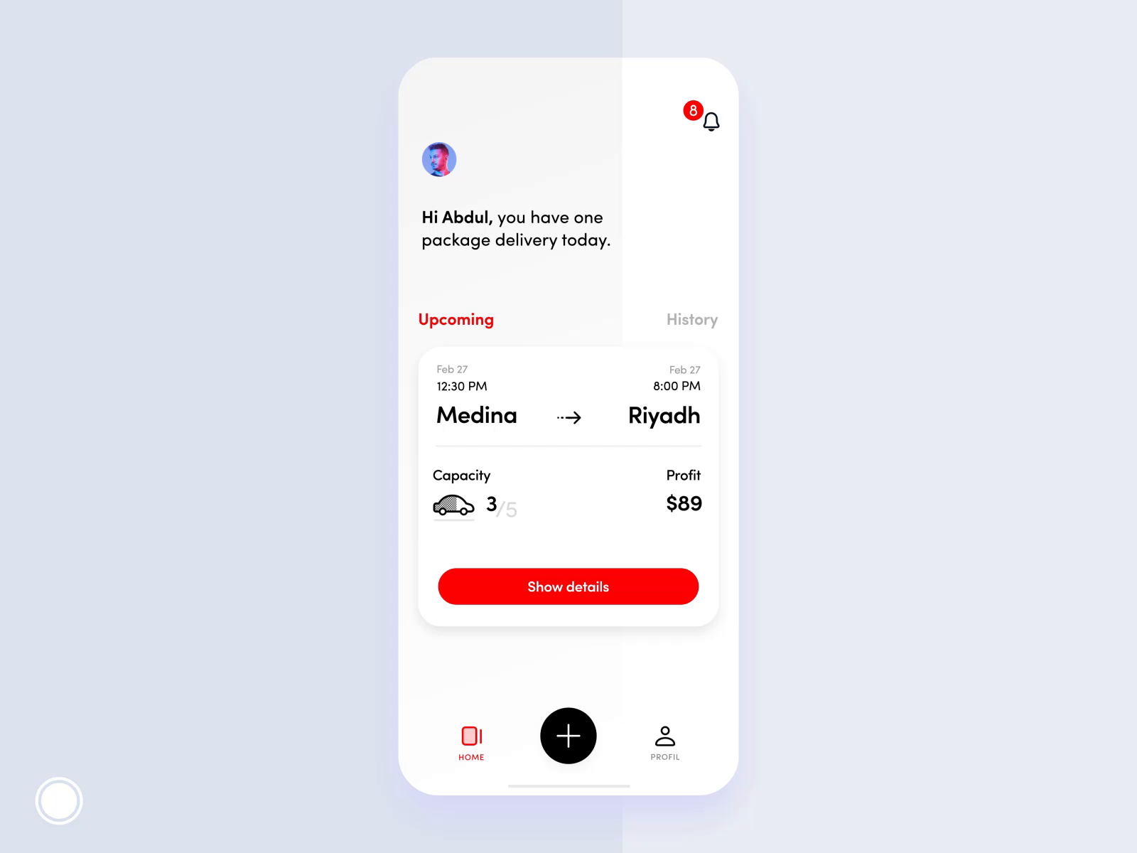 Mobile App - Home - Interaction