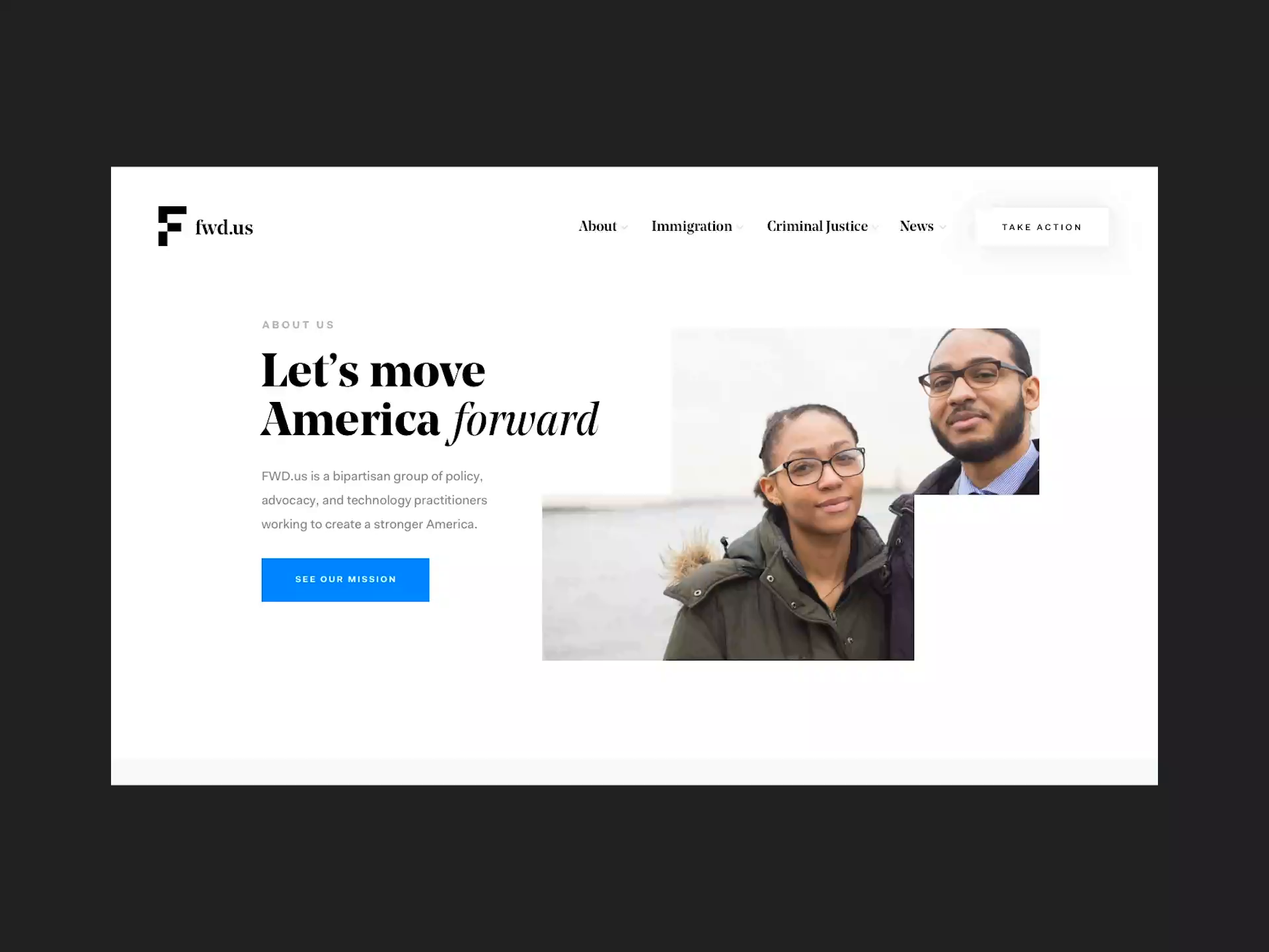 FWD.us About page reveal animation