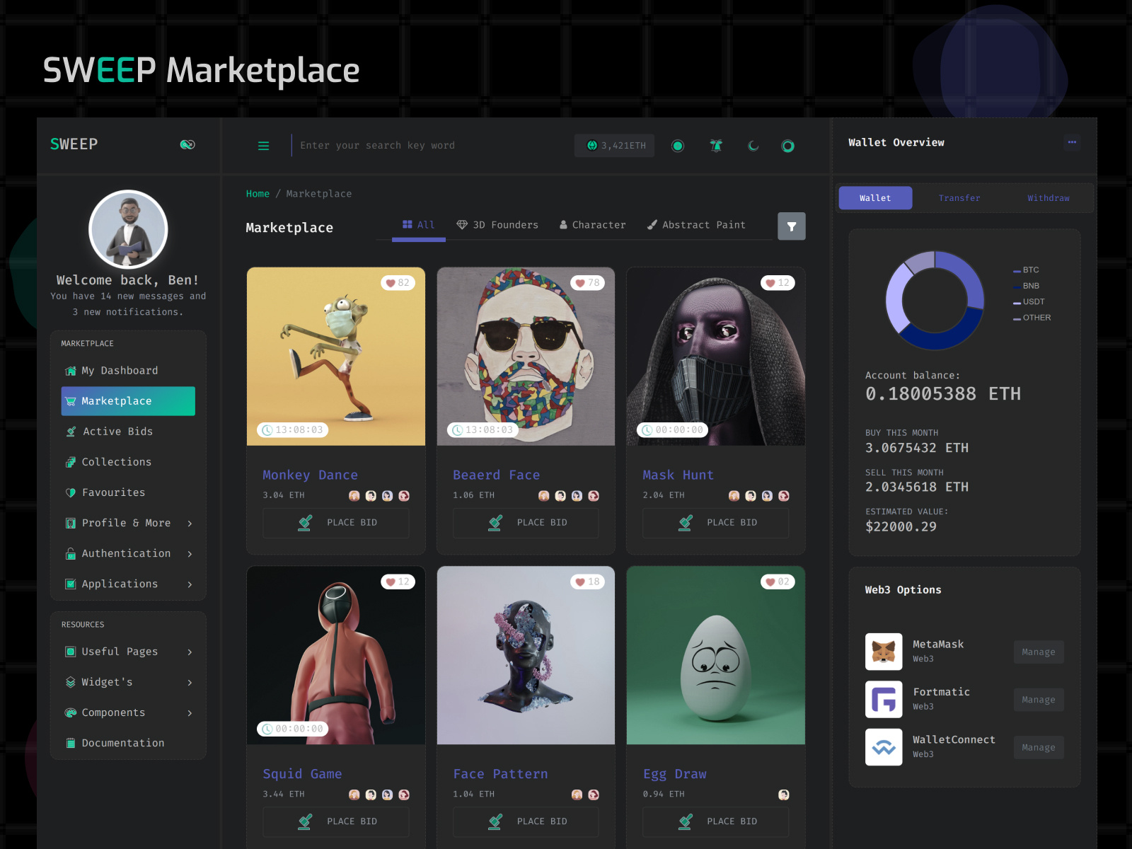 Marketplace Web3 NFT By Pixelwibes On Dribbble