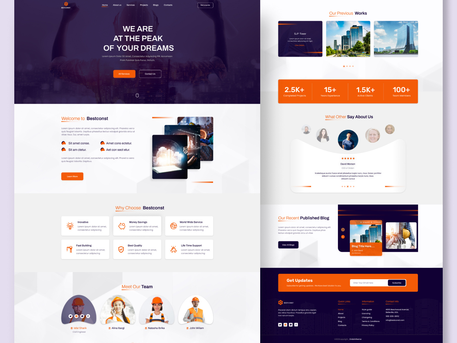 Construction Landing Page Template By Ordain IT On Dribbble