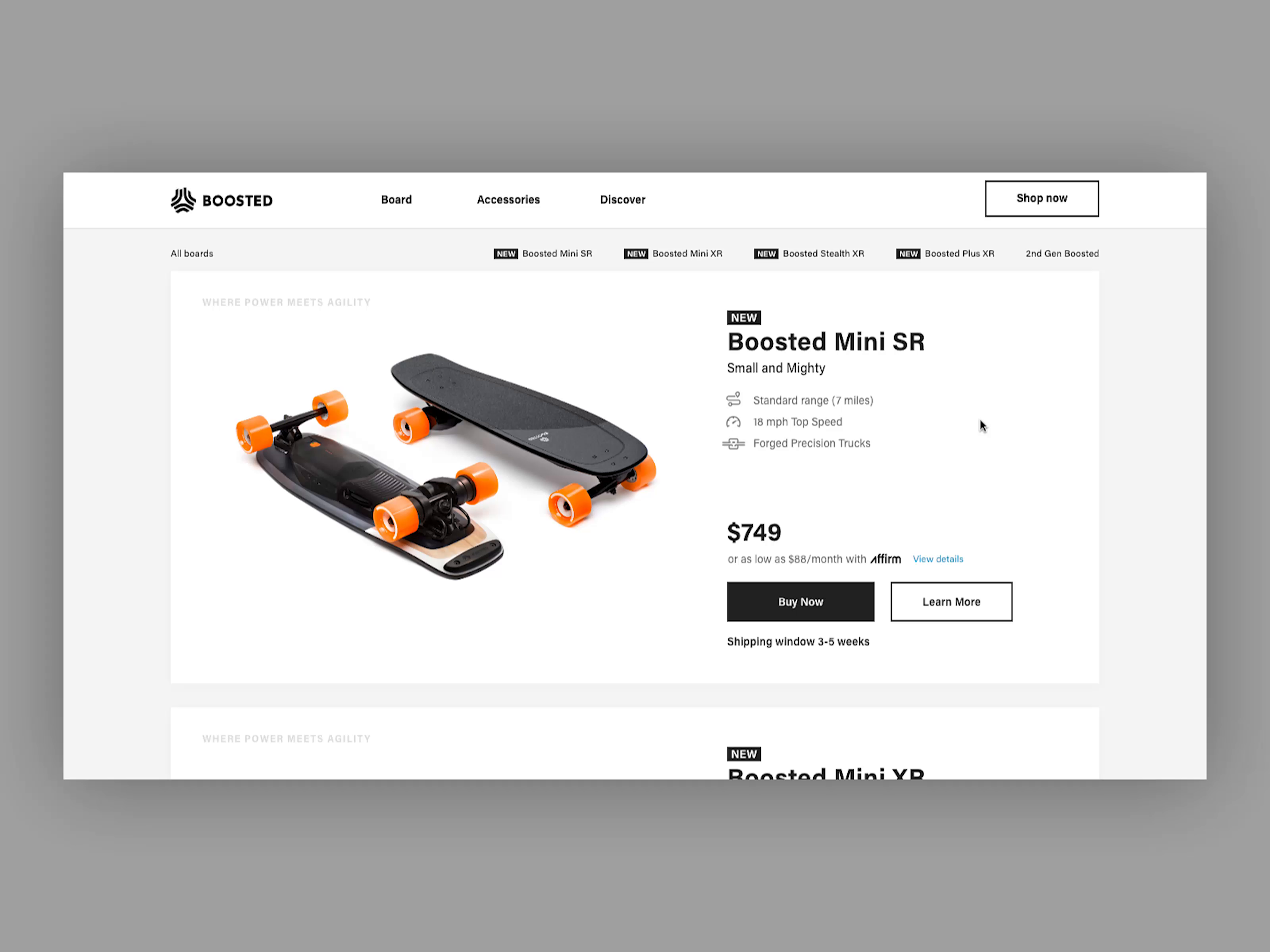 Boosted Boards Page Transition