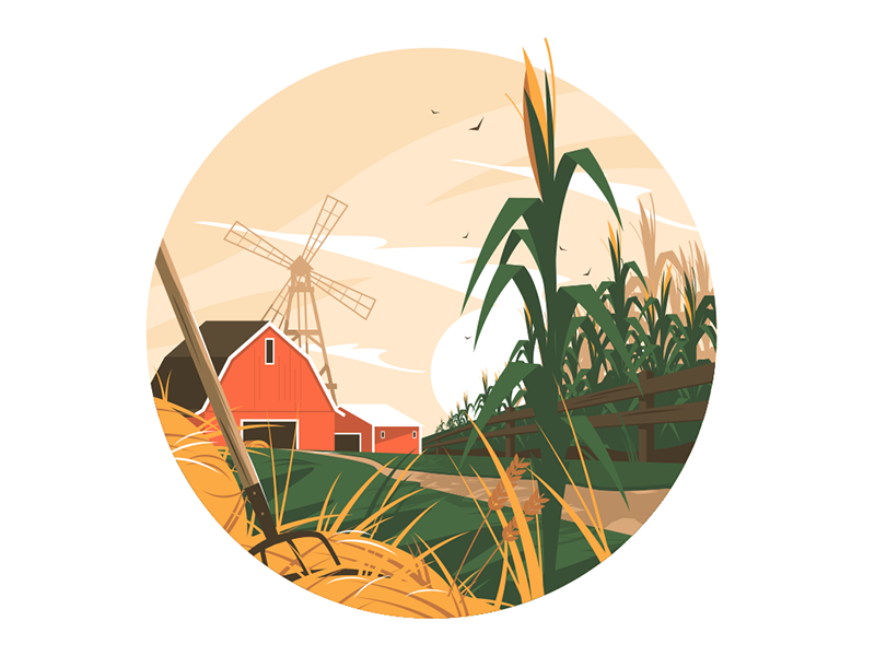 Farm In Village By Anton Fritsler For Kit8 On Dribbble