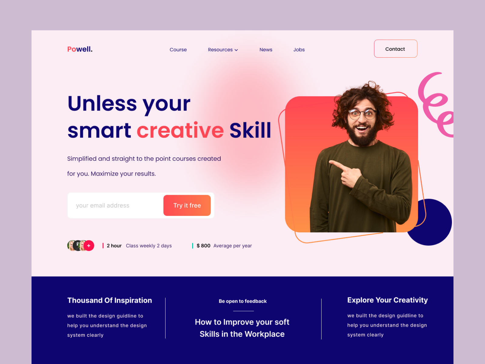 Skill Share Creative Ui Landing Page By Sumon Mondol On Dribbble